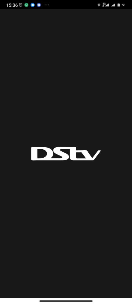 Blank DStv now app on a smartphone